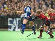 28 March 2014; Sally Campbell, St Andrews College, in action against Samantha Bann, Lurgan College. Electric Ireland Kate Russell All-Ireland School Girls Hockey Final Tournament, St Andrews College, Dublin v Lurgan College, Co. Armagh. St Andrews College, Booterstown, Co Dublin. Picture credit: Matt Browne / SPORTSFILE