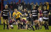 28 March 2014; Aaron Sheehan, Old Belvedere, in action against Clontarf. Ulster Bank League Division 1A, Clontarf v Old Belvedere, Castle Avenue, Clontarf, Dublin. Picture credit: Matt Browne / SPORTSFILE