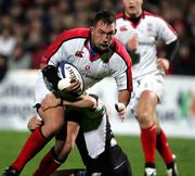 4th November 2005; Justin Fitzpatrick, Ulster, in action against Jason Spice, Ulster. Celtic League, Ulster v Ospreys, Ravenhill Park, Belfast Picture Credit:Oliver Mc Veigh/Sportsfile