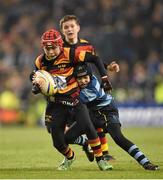 29 March 2014; Action from the half-time mini-games featuring Lansdowne RFC in action against Navan RFC during the Celtic League 2013/14 Round 18 match between Leinster and Munster at the Aviva Stadium, Lansdowne Road, Dublin. Picture credit: Brendan Moran / SPORTSFILE