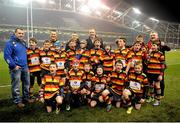 29 March 2014; The Lansdowne RFC team with Leinster players Cian Healy, Aaron Dundon and Darragh Fanning during the Celtic League 2013/14 Round 18 match between Leinster and Munster at the Aviva Stadium, Lansdowne Road, Dublin. Picture credit: Stephen McCarthy / SPORTSFILE