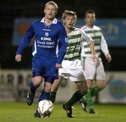 11 November 2005; Sean Finn, Waterford United, in action against Paul Malone, Shamrock Rovers. eircom League, Premier Division, Shamrock Rovers v Waterford United, Dalymount Park, Dublin. Picture credit: Brian Lawless / SPORTSFILE