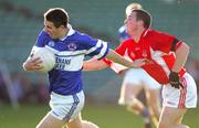 13 November 2005; Barry Harte, St. Senans Kilkee, in action against Darren Bourke, Monaleen. Munster Club Senior Football Championship, Monaleen v St. Senans Kilkee, Gaelic Grounds, Limerick. Picture credit: Kieran Clancy / SPORTSFILE