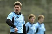 15 November 2005; Out-half Ronan O'Gara makes a point during squad training. Ireland rugby squad training, Clongowes College, Clane, Co. Kildare. Picture credit: Ciara Lyster / SPORTSFILE