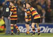 29 March 2014; Action from the half-time mini-games featuring Lansdowne in action against Navan during the Celtic League 2013/14 Round 18 match between Leinster and Munster at the Aviva Stadium, Lansdowne Road, Dublin. Photo by Sportsfile