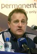 22 November 2005; Ireland coach Eddie O'Sullivan speaking at a press conference ahead of the International friendly Permanent TSB Test game against Romania. Citywest Hotel, Dublin. Picture credit: Brendan Moran / SPORTSFILE
