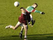 21 November 2005; Thomas O'Rourke, green , St. Philip’s, Clonsilla, in action against Robert Mearns, Scoil Maelruáin, Old Bawn. Allianz Cumann na mBunscol Finals, Corn Mhic Chaoilte, Scoil Maelruáin, Old Bawn v St. Philip’s, Clonsilla, Croke Park, Dublin. Picture credit: Damien Eagers / SPORTSFILE