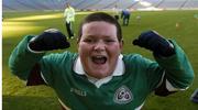 21 November 2005; David Keenan, St. Philip’s, Clonsilla celebrates victory. Allianz Cumann na mBunscol Finals, Corn Mhic Chaoilte, Scoil Maelruáin, Old Bawn v St. Philip’s, Clonsilla, Croke Park, Dublin. Picture credit: Damien Eagers / SPORTSFILE