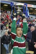 21 November 2005; Kieran Yeow,  St. Philip’s captain lifts the Corn Mhic Chaoilte, Clonsilla. Allianz Cumann na mBunscol Finals, Corn Mhic Chaoilte, Scoil Maelruáin, Old Bawn v St. Philip’s, Clonsilla, Croke Park, Dublin. Picture credit: Damien Eagers / SPORTSFILE