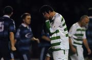 25 November 2005; A Dejected Gavin McDonnell, Shamrock Rovers, during the closing moments of the game. eircom league Promotion / Relegation Play-off, 2nd Leg, Dublin City v Shamrock Rovers, Tolka Park, Dublin. Picture credit: David Maher / SPORTSFILE