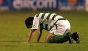 25 November 2005; A dejected Keith Doyle, Shamrock Rovers, at the end of the game. eircom league Promotion / Relegation Play-off, 2nd Leg, Dublin City v Shamrock Rovers, Tolka Park, Dublin. Picture credit: David Maher / SPORTSFILE