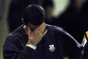 25 November 2005; A dejected Kieran Foley, Shamrock Rovers, at the end of the gamel. eircom league Promotion / Relegation Play-off, 2nd Leg, Dublin City v Shamrock Rovers, Tolka Park, Dublin. Picture credit: Matt Browne / SPORTSFILE