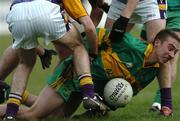 27 November 2005; David Hope, Rhode, in action against Colm Flanaghan, left and Liam Og O'Heinneachain, Kilmacud Crokes. Leinster Club Senior Football Championship Semi-Final, Kilmacud Crokes v Rhode, St. Conleth's Park, Newbridge, Co. Kildare. Picture credit: David Maher / SPORTSFILE