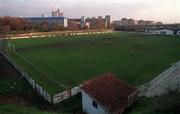 17 November 1998; The Republic of Ireland team training, with the Belgrade city in the background, during a Republic of Ireland Training Session at Radnitchi Stadium in Belgrade, Yugoslavia. Photo By Brendan Moran/Sportsfile