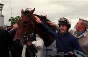 22 May 1999; Saffron Waldon with winning jockey Oliver Peslier after winning the 2,000 Guineas at The Curragh Racecourse in Kildare. Photo by Ray McManus/Sportsfile