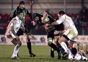 6 January 2006; David Gannon, Connacht, is tackled by Rhys Thomas, Newport Gwent Dragons. Celtic League 2005-2006, Group A, Newport Gwent Dragons v Connacht, Rodney Parade, Newport, Wales. Picture credit: Tim Parfitt / SPORTSFILE