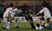 6 January 2006; David Gannon, Connacht, is tackled by Michael Owen, Newport Gwent Dragons. Celtic League 2005-2006, Group A, Newport Gwent Dragons v Connacht, Rodney Parade, Newport, Wales. Picture credit: Tim Parfitt / SPORTSFILE