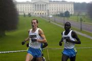 7 January 2006; Eventual third, Dathan Kipsiro, USA, with eventual winner Barnabas Kosgei, Kenya, in action during the Senior Men's Event. IAAF International Cross Country, Stormont, Belfast. Picture credit: Damien Eagers / SPORTSFILE