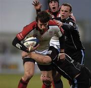 7 January 2006; Neil Best, Ulster, is tackled by Jon Petrie and Hefin O'Hare, Glasgow Warriors. Celtic League 2005-2006, Group A, Ulster v Glasgow Warriors, Ravenhill, Belfast. Picture credit: Matt Browne / SPORTSFILE