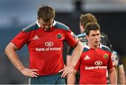 12 April 2014; Munster's Dave Foley, left, and Ian Keatley after defeat to Glasgow Warriors. Celtic League 2013/14 Round 19, Munster v Glasgow Warriors, Thomond Park, Limerick. Picture credit: Diarmuid Greene / SPORTSFILE