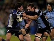 14 January 2006; Brian Blaney, Leinster, is tackled by Jon Petrie, Glasgow Warriors. Heineken Cup 2005-2006, Pool 5, Round 5, Leinster v Glasgow Warriors, RDS, Dublin. Picture credit: Matt Browne / SPORTSFILE