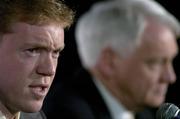 16 January 2006; Steve Staunton, with Sir Bobby Robson, International Football Consultant, at an FAI press conference to confirm his appointment as the new Manager of the Republic of Ireland Senior International Soccer Team. Mansion House, Dublin. Picture credit: Brendan Moran / SPORTSFILE