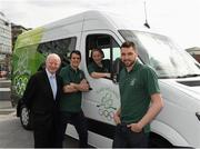 16 April 2014; The Olympic Council of Ireland has been presented with a new Mercedes-Benz Sprinter van by the International Olympic Committee as part of the IOC’s Olympic Solidarity programme. The new van is for use by the many national sports federations accredited to the Olympic Council of Ireland. Pictured at the presentation are Pat Hickey, President of the Olympic Council of Ireland, Darren O'Neill, Chairperson of the Olympic Athletes Commission, Nicole Cronin, Olympic Council of Ireland, and Barry Murphy, Olympic Council of Ireland Swimming. Grand Canal Plaza, Dublin. Picture credit: Barry Cregg / SPORTSFILE