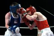 27 January 2006; Jimmy Moore, red, St. Francis Limerick, in action against Paddy Barnes, Holy Family, Belfast. National Senior Boxing Finals, 48kg Bout, Jimmy Moore.v.Paddy Barnes, National Stadium, South Circular Road, Dublin. Picture credit; Brian Lawless / SPORTSFILE