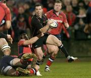 28 January 2006; Gareth Cooper, Newport Gwent Dragons, is tackled by Stephen Keogh, Munster. Celtic League 2005-2006, Group A, Munster v Newport Gwent Dragons, Musgrave Park, Cork. Picture credit: Matt Browne / SPORTSFILE