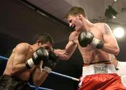 28 January 2006; John O'Donnell, right, in action against Zaid Bediouri. International Welterweight Bout, John O'Donnell.v.Zaid Bediouri, National Stadium, South Circular Road, Dublin. Picture credit; Brendan Moran / SPORTSFILE