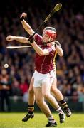 20 April 2014; Jonathan Glynn, Galway, in action against JJ Delaney, Kilkenny. Allianz Hurling League Division 1 semi-final, Kilkenny v Galway, Gaelic Grounds, Limerick. Picture credit: Ray McManus / SPORTSFILE