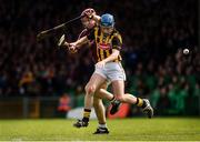 20 April 2014; Brian Kennedy, Kilkenny, in action against Jonathan Glynn, Galway. Allianz Hurling League Division 1 semi-final, Kilkenny v Galway, Gaelic Grounds, Limerick. Picture credit: Ray McManus / SPORTSFILE