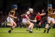 20 April 2014; Pádraig Brehony, Galway, in action against Brian Kennedy, left, and Brian Hogan, Kilkenny. Allianz Hurling League Division 1 semi-final, Kilkenny v Galway, Gaelic Grounds, Limerick. Picture credit: Ray McManus / SPORTSFILE