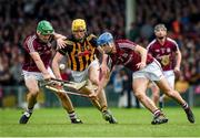 20 April 2014; Colin Fennelly, Kilkenny, is tackled by David Burke, left, and Johnny Coen, Galway. Allianz Hurling League Division 1 semi-final, Kilkenny v Galway, Gaelic Grounds, Limerick. Picture credit: Ray McManus / SPORTSFILE