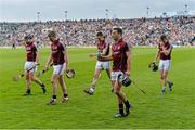 20 April 2014; Galway players after defeat to Kilkenny. Allianz Hurling League Division 1 semi-final, Kilkenny v Galway, Gaelic Grounds, Limerick. Picture credit: Diarmuid Greene / SPORTSFILE