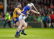 20 April 2014; Michael Cahill, Tipperary, in action against John Conlon, Clare. Allianz Hurling League Division 1 semi-final, Clare v Tipperary, Gaelic Grounds, Limerick. Picture credit: Diarmuid Greene / SPORTSFILE