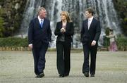 26 January 2006; Minister for Arts, Sport and Tourism, John O'Donoghue, TD, in conversation with Sarah Keane, Chief Executive, Swim Ireland and Brendan Hackett, right, Chief Executive, Athletics Ireland, at the announcement by the Irish Sports Council of the core grants for the National Governing Bodies (NGB) of sport in Ireland. 57 sports will receive a total of €7.63 million, with two grants outstanding. Conrad Hotel, Dublin. Picture credit: Brendan Moran / SPORTSFILE