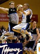 27 January 2006; Scott Summersgill, Northern Conference, in action against Ger Noonan, Southern Conference. Men's Superleague All-Star Game, Northern Conference v Southern Conference, National Basketball Arena, Tallaght, Dublin. Picture credit: Brendan Moran / SPORTSFILE