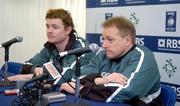 3 February 2006; Ireland Head coach Eddie O'Sullivan with captain Brian O'Driscoll speaking at an Ireland Rugby press conference ahead of the RBS Six Nations game against Italy. Lansdowne Road, Dublin. Picture credit; Damien Eagers / SPORTSFILE