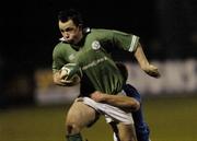 3 February 2006; Darren Cave, Ireland U21, is tackled by Enrico Patrizio, Italy U21. Under 21 International 2005-2006, Ireland U21 v Italy U21, Dubarry Park, Athlone, Co. Westmeath. Picture credit; Damien Eagers / SPORTSFILE