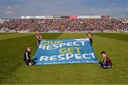 20 April 2014; 'Give Respect - Get Respect' display before the game. Allianz Hurling League Division 1 semi-final, Kilkenny v Galway, Gaelic Grounds, Limerick. Picture credit: Ray McManus / SPORTSFILE