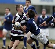 6 February 2006; Niall Casey, Terenure College, is tackled by Killian Grumley-Taylor, St. Mary's College. Leinster Schools Junior Cup, 1st Round, St Mary's College v Terenure College, Donnybrook, Dublin. Picture credit; Matt Browne / SPORTSFILE