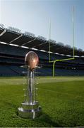 25 April 2014; A general view of the Dan Rooney trophy and the goalposts in Croke Park ahead of the Croke Park Classic which sees the University of Central Florida host Penn State University in their 2014 season opener on August 30th in GAA HQ. Tickets for the Croke Park Classic are on sale now from www.ticketmaster.ie and www.tickets.ie. For further information, check out www.crokeparkclassic.ie. Croke Park Classic April Visit and Media Day, Croke Park, Dublin. Picture credit: David Maher / SPORTSFILE