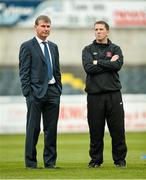 25 April 2014; Dundalk manager Stephen Kenny and first team coach Vinny Perth, right. Airtricity League Premier Division, Bray Wanderers v Dundalk. Carlisle Grounds, Bray, Co. Wicklow. Picture credit: Stephen McCarthy / SPORTSFILE