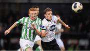 25 April 2014; David McMillan, Dundalk, in action against Adam Mitchell, Bray Wanderers. Airtricity League Premier Division, Bray Wanderers v Dundalk. Carlisle Grounds, Bray, Co. Wicklow. Picture credit: Stephen McCarthy / SPORTSFILE