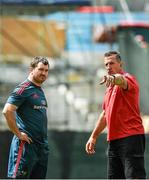 26 April 2014; Munster captain Damien Varley and head coach Rob Penney in conversation during the Munster squad Captain's Run ahead of their Heineken Cup semi-final against Toulon on Sunday. Munster Squad Captain's Run, Stade Vélodrome, Marseille, France. Picture credit: Diarmuid Greene / SPORTSFILE