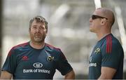 26 April 2014; Munster forwards coach Anthony Foley, left, and Paul O'Connell in conversation during the Munster squad Captain's Run ahead of their Heineken Cup semi-final against Toulon on Sunday. Munster Squad Captain's Run, Stade Vélodrome, Marseille, France. Picture credit: Diarmuid Greene / SPORTSFILE