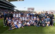 27 April 2014; The Monaghan players celebrate with the cup after the game. Allianz Football League Division 2 Final, Donegal v Monaghan, Croke Park, Dublin. Picture credit: Ray McManus / SPORTSFILE