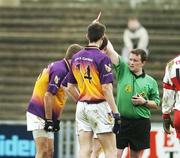 12 February 2006; Matty Forde, left, Wexford, is sent off by referee Michael Meade. Allianz National Football League, Division 1B, Round 2, Wexford v Derry, Wexford Park, Wexford. Picture credit: Matt Browne / SPORTSFILE