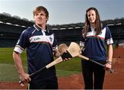 29 April 2014; Padraic Collins, Clare, and Orla Cotter, Cork, in attendance at the launch of the Kellogg’s GAA Cúl Camps 2014. Research commissioned by Kellogg’s to celebrate the 2014 launch, found that Gaelic games continue to enjoy huge popularity in Ireland with 73% of families devoting more than 10 hours per month to GAA sports. Croke Park, Dublin. Picture credit: David Maher / SPORTSFILE